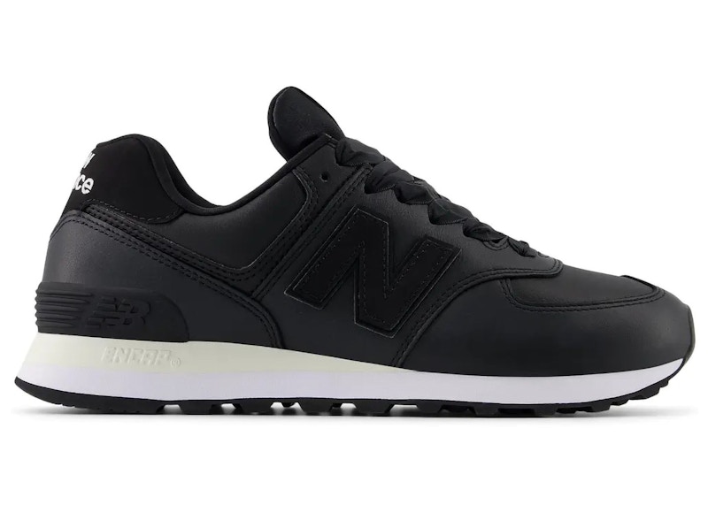 New balance 574 all black leather best sale