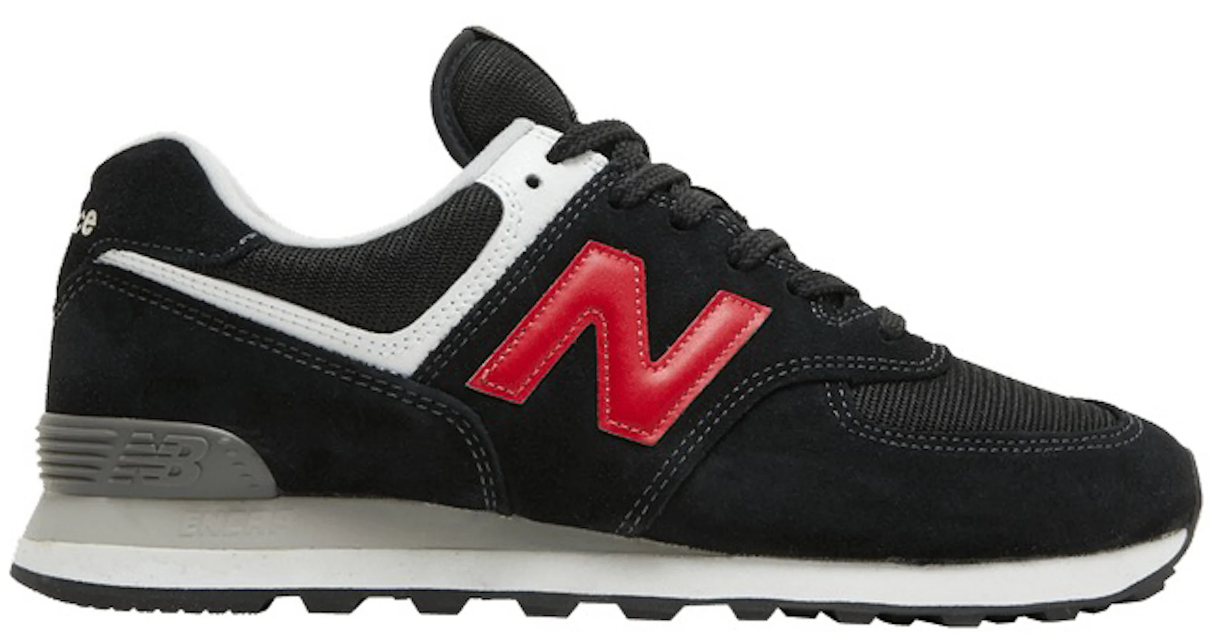 New Balance 574 Black/Red Sneakers - Farfetch