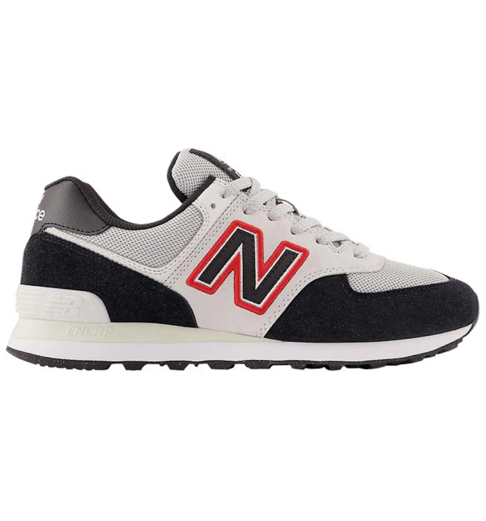New balance 574 grey black red Clearance