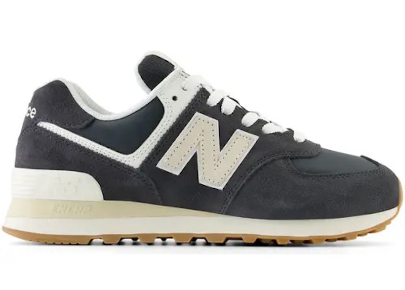 Black leather 574 new balance hotsell