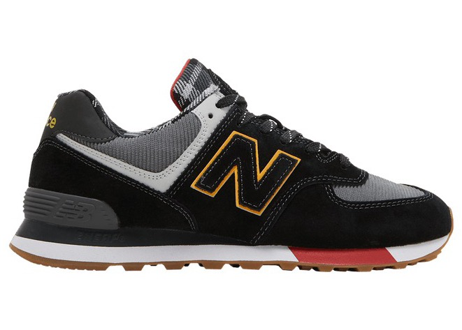 Red and black store new balance 574