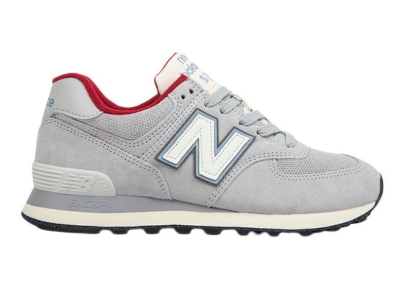 New balance 574 white best sale blue red