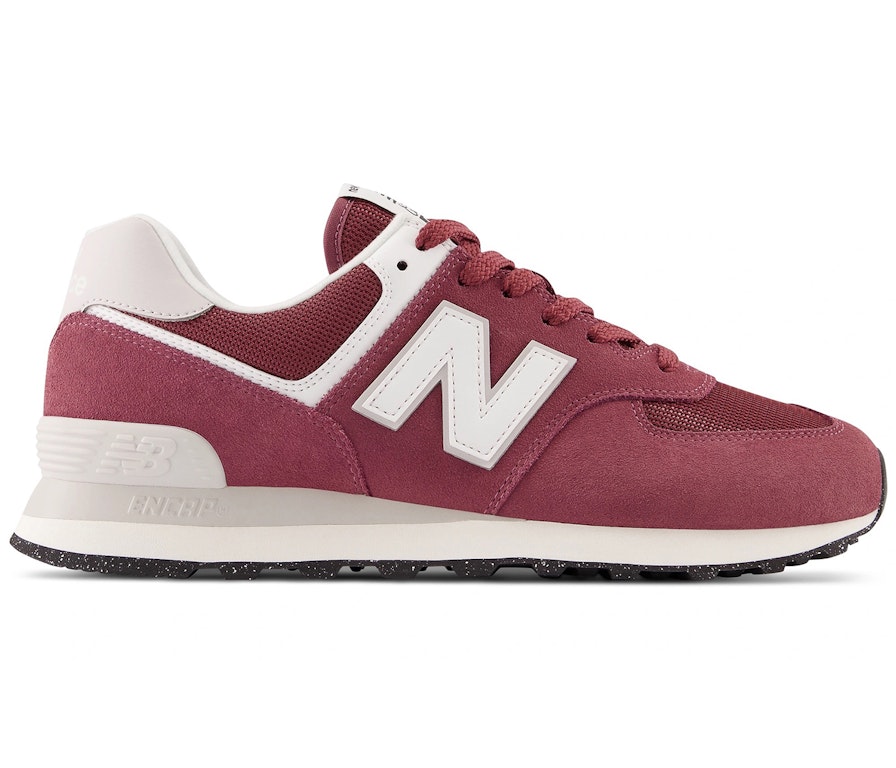 Pre-owned New Balance 574 Bordeaux White In Bordeaux/white