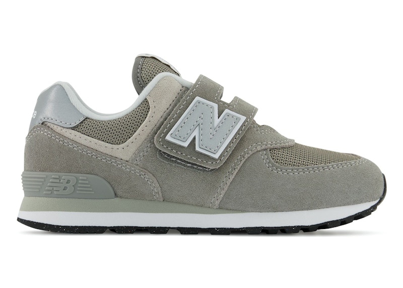 Pre-owned New Balance 574 Core Hook And Loop Sneakers In Grey/white
