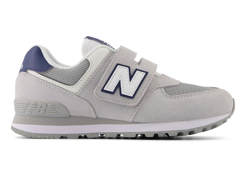 Pre-owned New Balance 574 Hook And Loop Navy Sneakers In Brighton Grey/nb Navy Blue In Multi