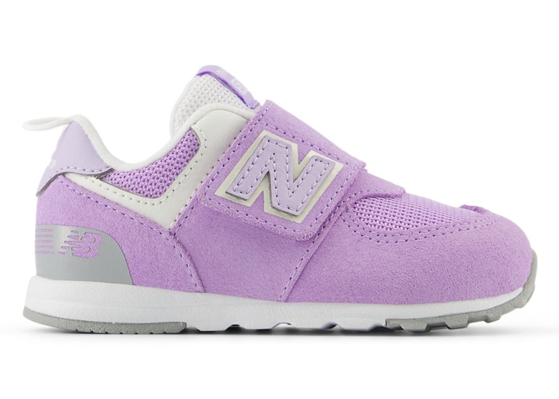 Pre-owned New Balance 574 Hook And Loop Sneakers In Lilac Glo/bright Lavender
