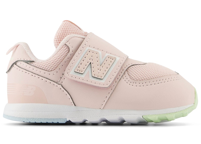New Balance 574 Hook and Loop Sneakers in Shell Pink