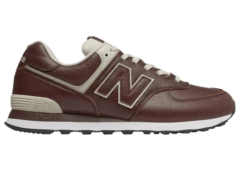 New balance clearance brown leather shoes