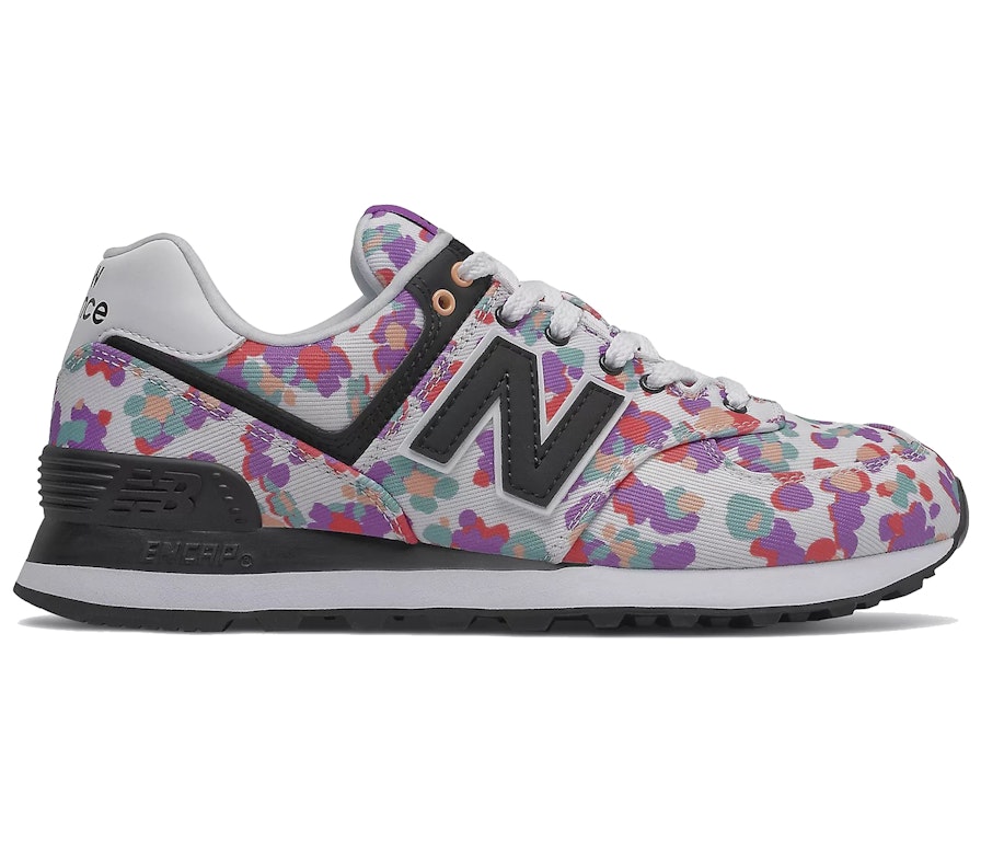 Pre-owned New Balance 574 Multi-camo (women's) In White/heliotrope
