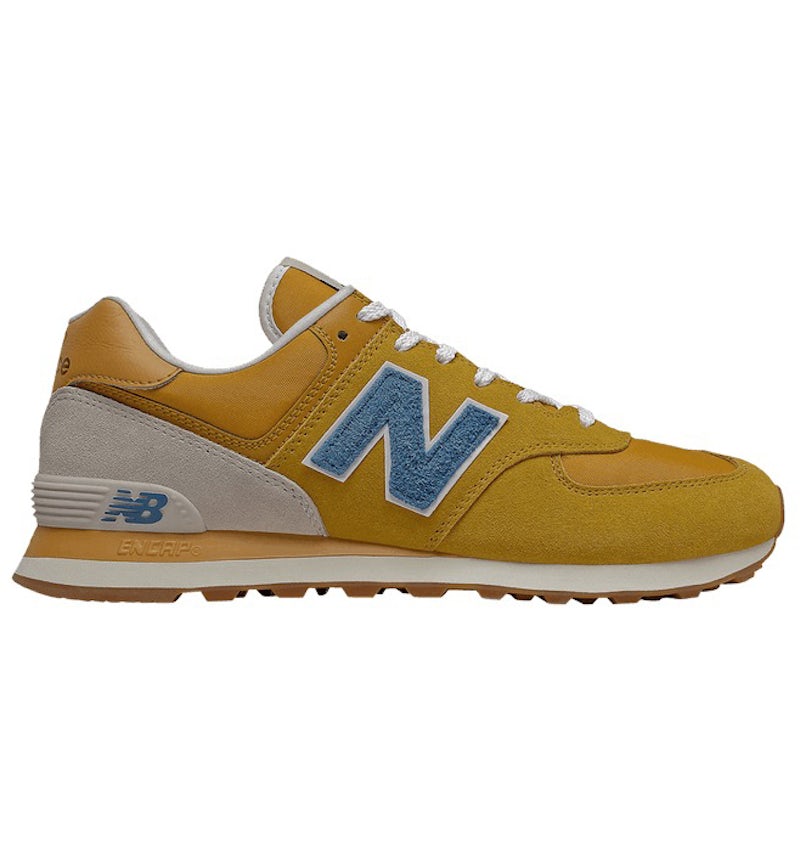 New Balance 574 Mustard Yellow Blue Men's Trainers ML574SCB