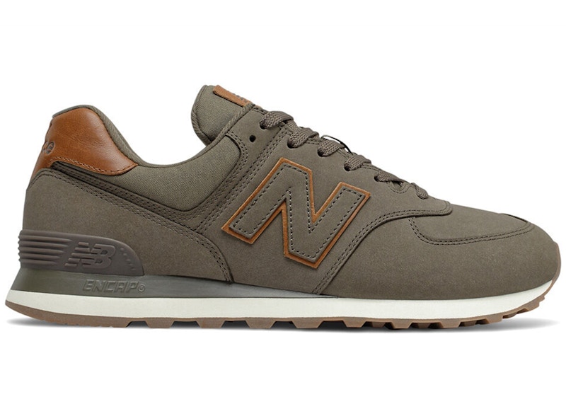 Olive green new balance 574 best sale