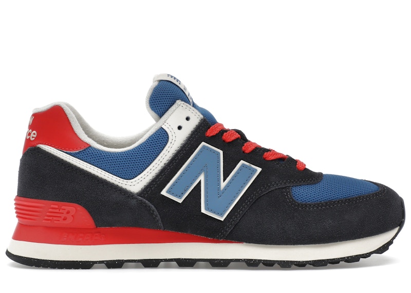 Pre-owned New Balance Men's  574 Sneakers In Phantom/blue Agate/blast Red In Multi