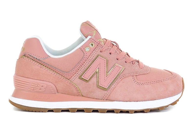 New balance 574 pink gold sale