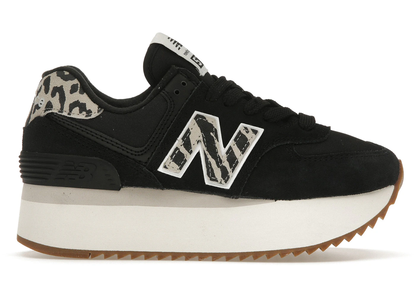 New Balance 574 Plus Black Animal Print (Women's) WL574ZDA US