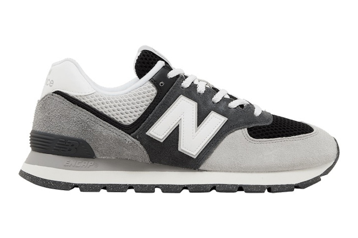 Pre-owned New Balance 574 Rugged Black Dark Grey Light Grey In Black/dark Grey/light Grey