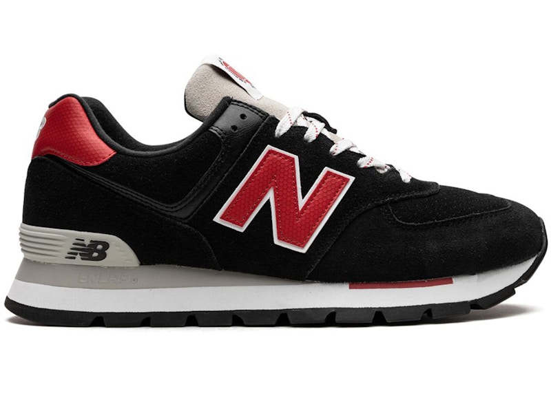 Red and black store new balance 574