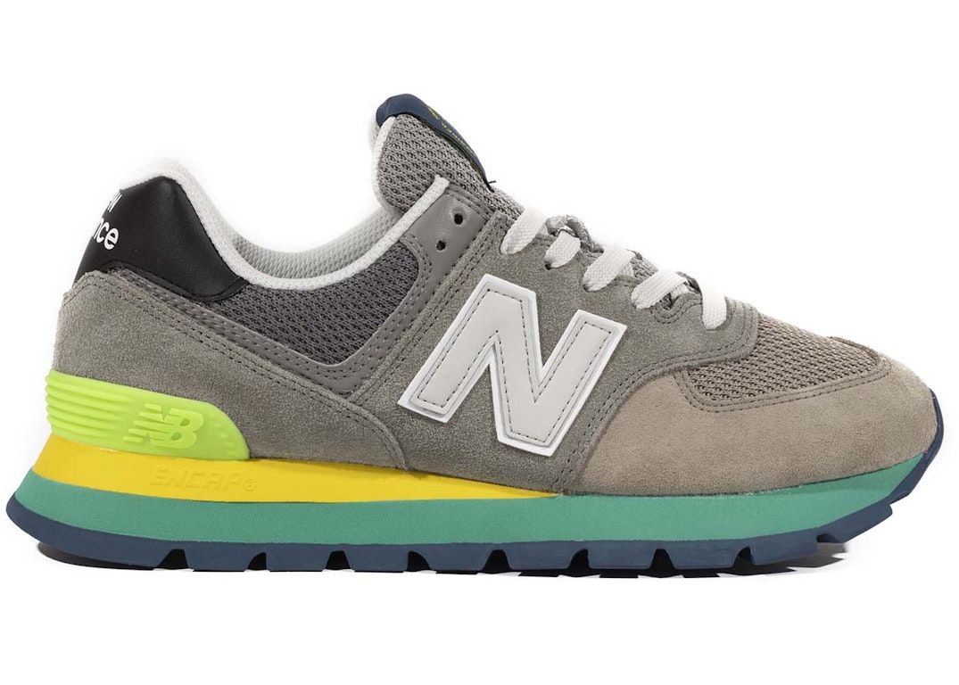 Pre-owned New Balance 574 Rugged Grey Yellow Emerald In Marblehead Grey/emerald Sky/wave