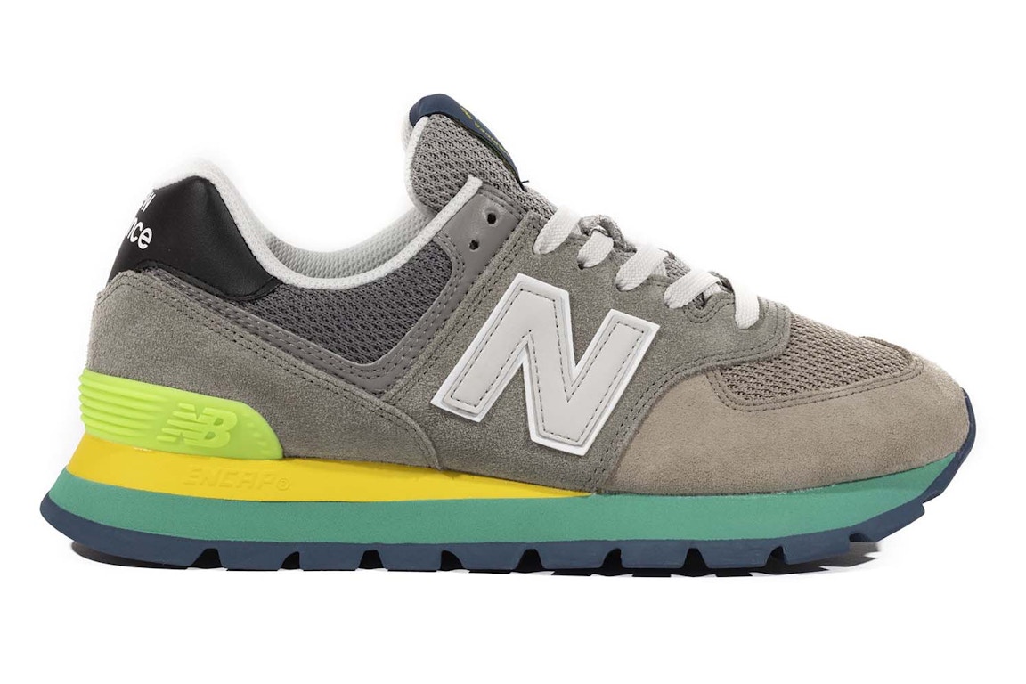 Pre-owned New Balance 574 Rugged Grey Yellow Emerald In Marblehead Grey/emerald Sky/wave