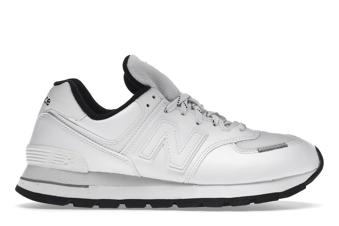 Pre-owned New Balance 574 Rugged White In White/black