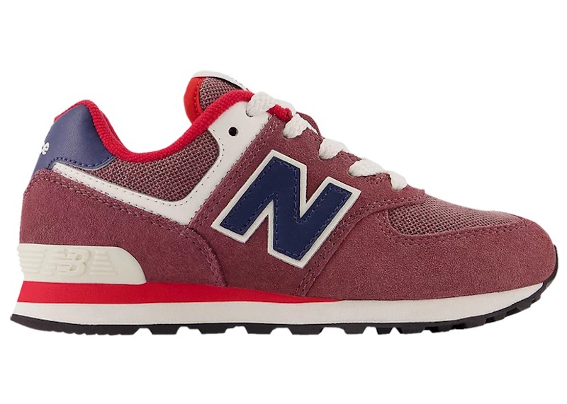 New Balance 574 Washed Burgundy Navy PS Kids PC574NX1 US