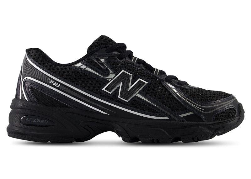 mentaikooo　New Balance740黒　24.5 New Balance 740 Black Silver Metallic (GS) - GR740BM - US