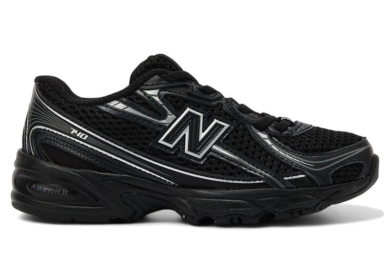 Pre-owned New Balance 740 Bungee Lace Sneakers In Black/grey/silver