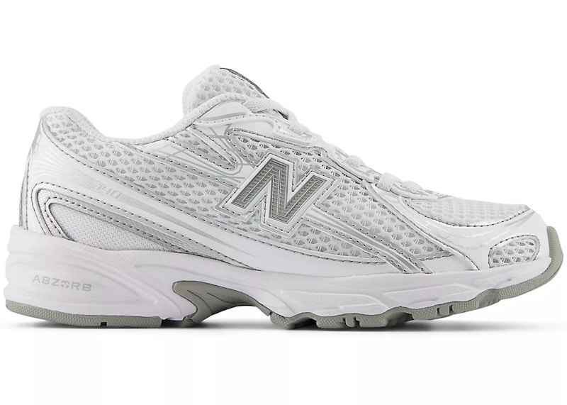 Pre-owned New Balance 740 Bungee Lace Sneakers In White/silver Metallic