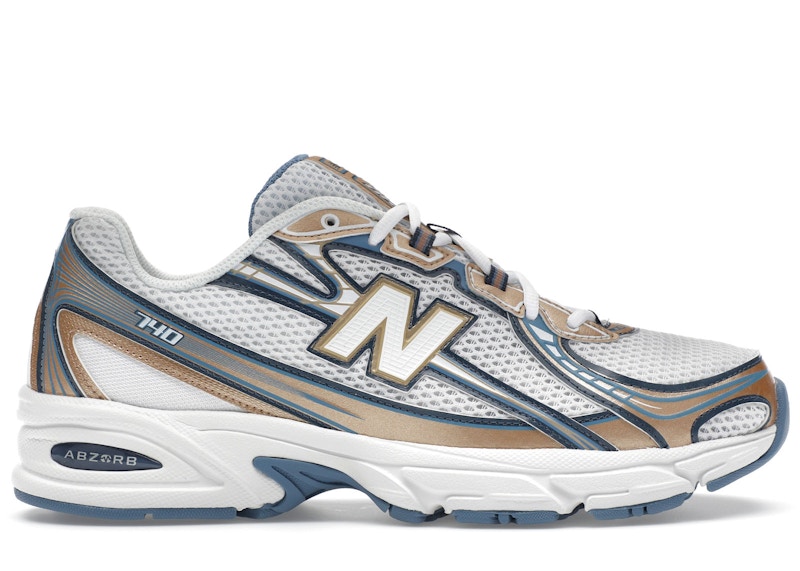 Pre-owned New Balance Men's 740v2 Sneakers In Heron Blue/vintage Indigo/gold Metallic In Multi