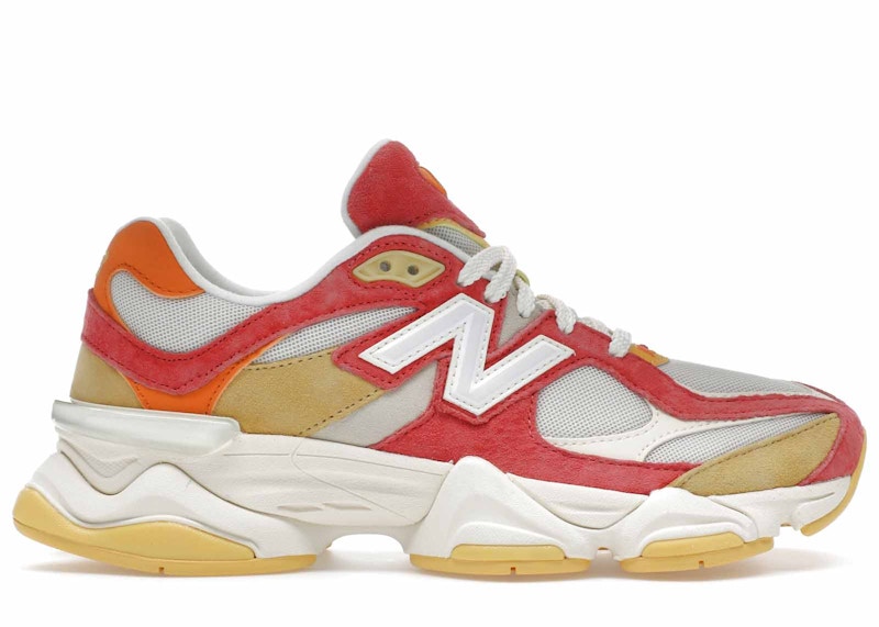 Pre-owned New Balance Men's 9060 Fluorescent Sneakers In Clementine/true Red In Multi