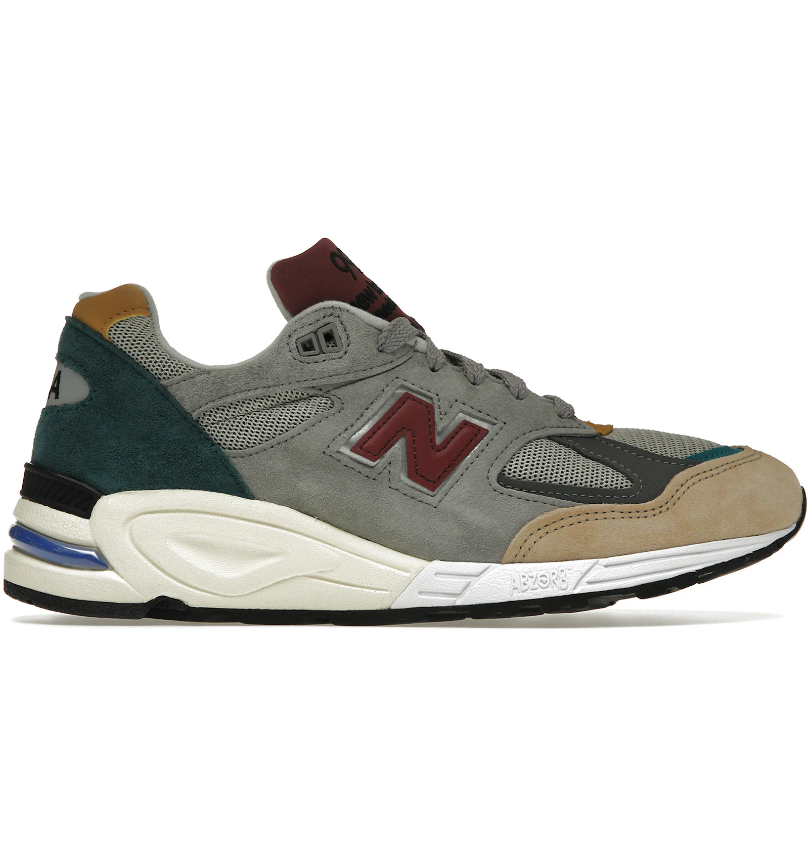 New balance 990 v2 grey green Clearance
