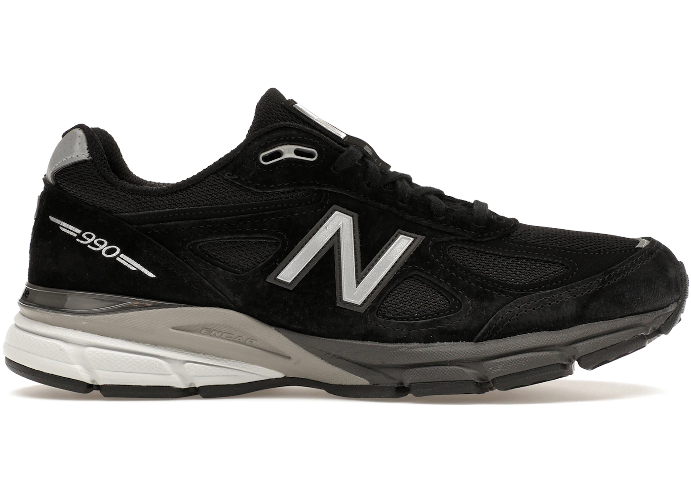 New Balance 990v4 MiUSA Black Silver Men's Trainers U990BL4 GB