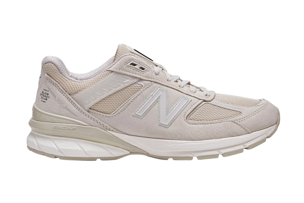 Pre-owned New Balance 990v5 Slow Steady Club Miusa Paper In Paper/off White/cream
