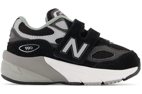 New Balance 990v6 Hook and Loop Noir Argenté (bébé)