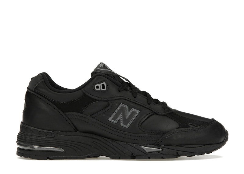 New Balance 991 MiUK Leather Black Grey Men's - M991TK - US