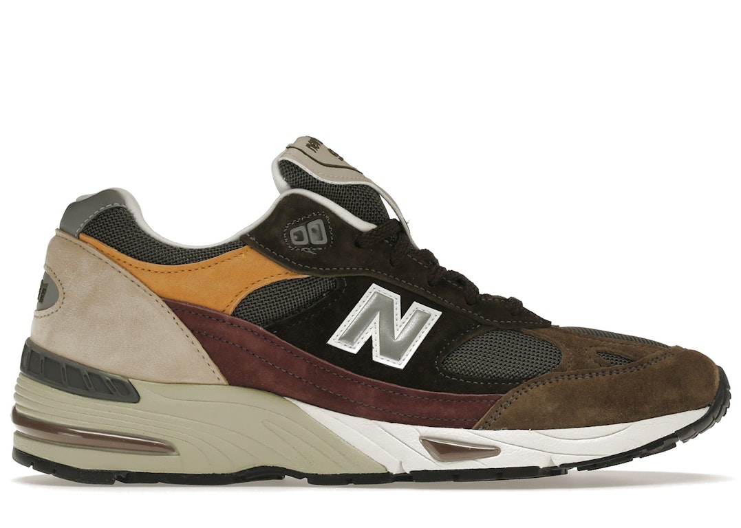 Pre-owned New Balance 991 Olive Burgundy Brown In Brown/bordeaux/yellow