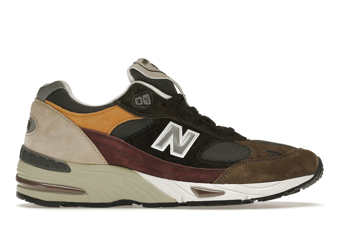 Pre-owned New Balance 991 Olive Burgundy Brown In Brown/bordeaux/yellow