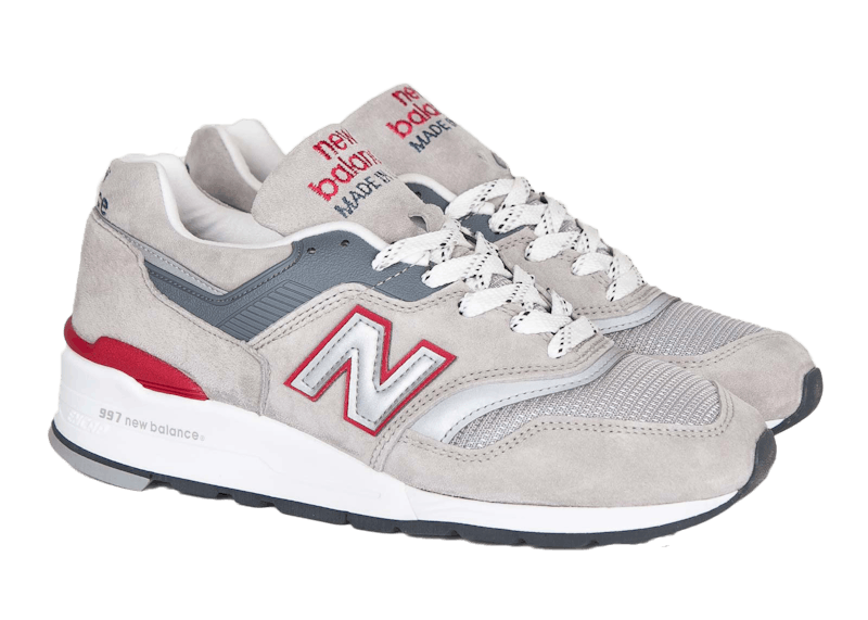 new balance grey and red