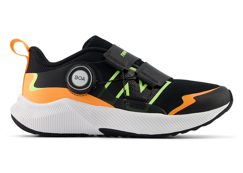 Pre-owned New Balance Dynasoft Reveal V4 Boa Sneakers In Black/bleached Lime Glo/hot Mango