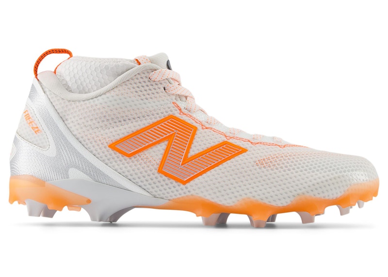 New Balance Unisex FreezeLX v5 Lacrosse Shoes - White/Orange - FREEZGO5