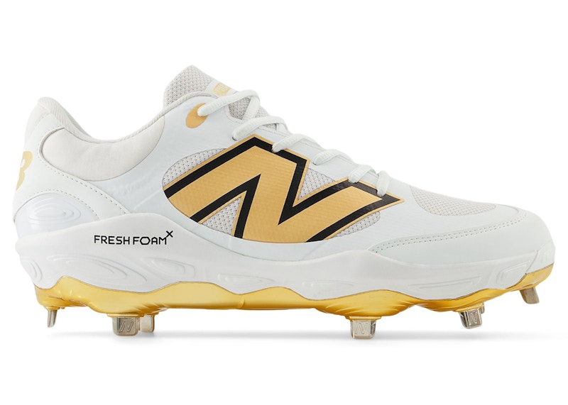 Pre-owned New Balance Men's  Fresh Foam 3000v7 Sneakers In White/metallic Gold/thunder In Multi
