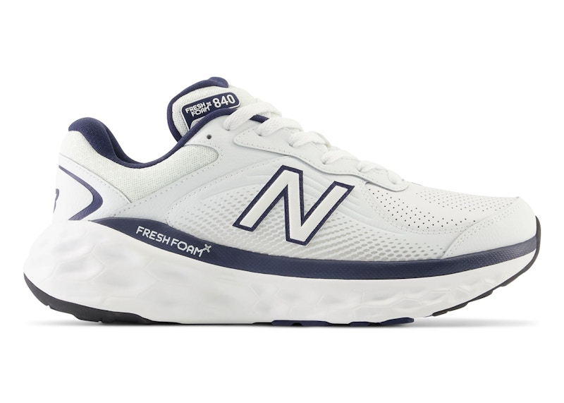 Pre-owned New Balance Men's Fresh Foam X 840f Sneakers In White/team Navy Blue In Multi