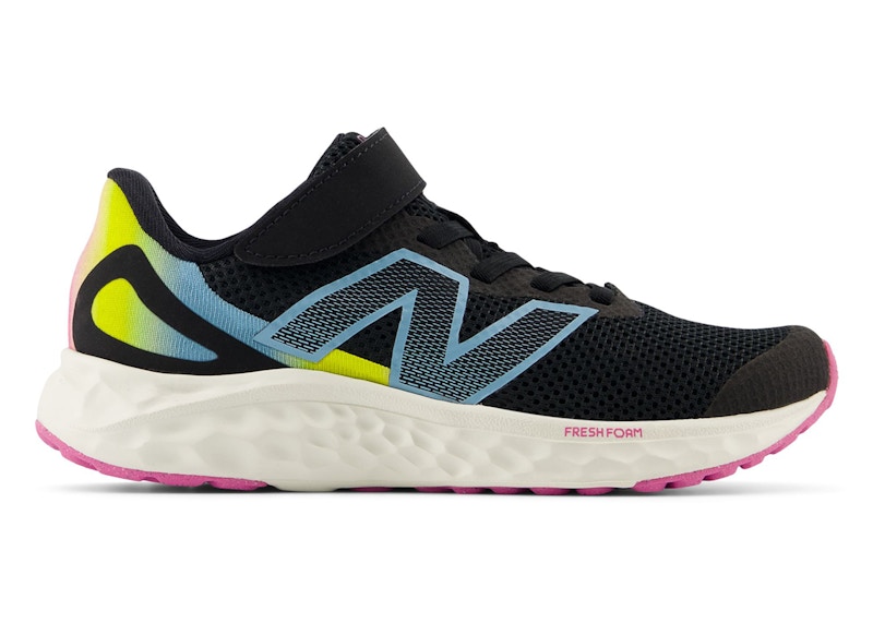 Pre-owned New Balance Fresh Foam Arishi V4 Bungee Lace Sneakers In Black/real Pink/chrome Blue In Multi