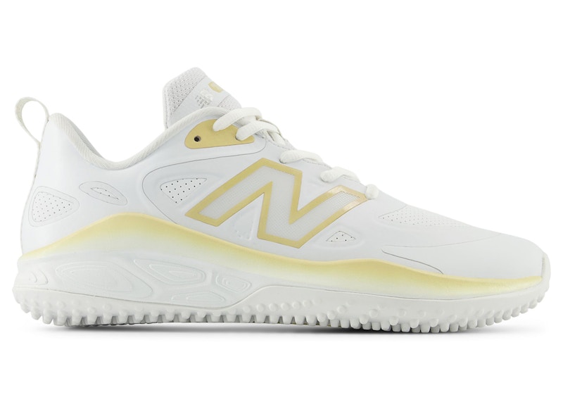 Pre-owned New Balance Fresh Foam Velo V4 Turf Trainer (women's) Sneakers In White/team Gold