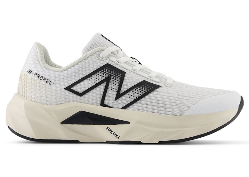 Pre-owned New Balance Fuelcell Propel V5 Sneakers In White/black/linen
