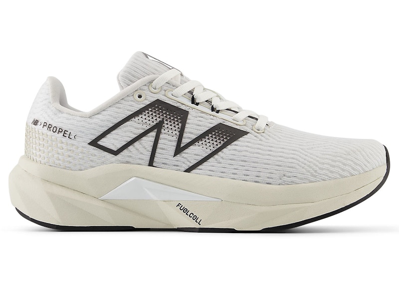 Pre-owned New Balance Fuelcell Propel V5 (women's) Sneakers In White/linen/black Cement