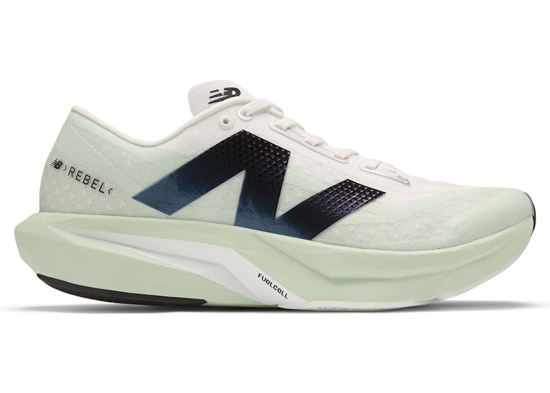 New Balance Men's FuelCell Rebel v4 Running Shoes - Green/White/Black - MFCXCE4