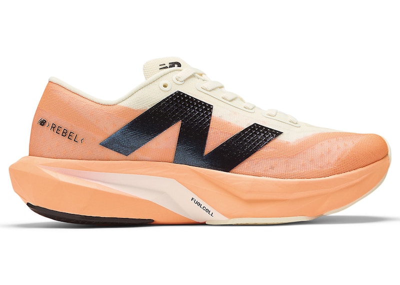 New Balance Women's FuelCell Rebel v4 Running Shoes - Orange/Beige/Black - WFCXCC4