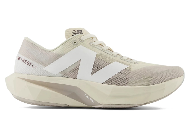Pre-owned New Balance Fuelcell Rebel V4 Sydney Mclaughlinlevrone (women's) Sneakers In Linen/moonrock/white