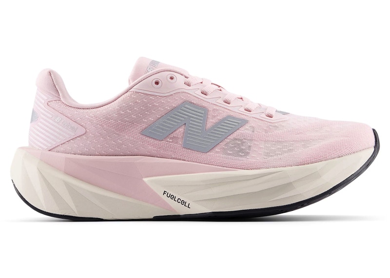 Pre-owned New Balance Fuelcell Rebel V5 Silver (women's) Sneakers In Pink Granite/silver Metallic/linen