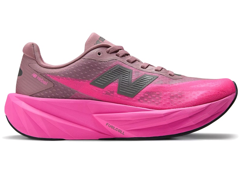 Men's New Balance FuelCell Rebel v5 Sneakers in Pink Heat/Rosewood